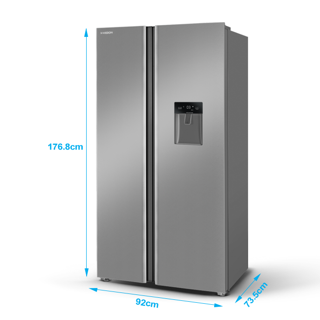  ابعاد - یخچال و فریزر ساید بای ساید ایکس ویژن مدل TS665 